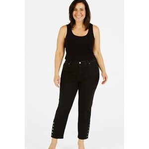 DG2 Diane Gilman Jeans Studded Black Size 18 Embellished on legs and pockets